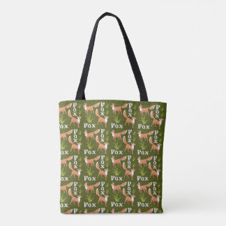 Sac fourre-tout de renards et de fougères verts