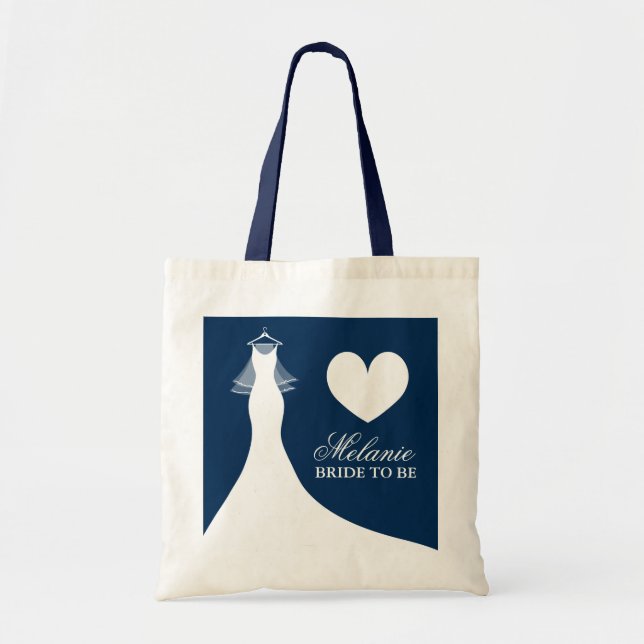 Sac fourre-tout de robe bleu mariage de la marine  (Devant)