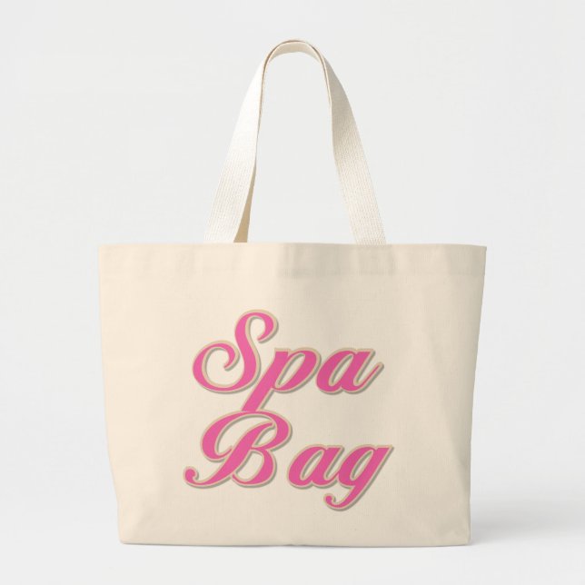 Sac fourre-tout de sac Spa de texte rose (Devant)