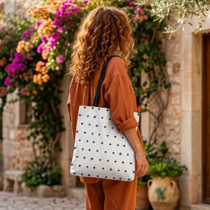 Sac fourre-tout de shopping moderne croisé noir