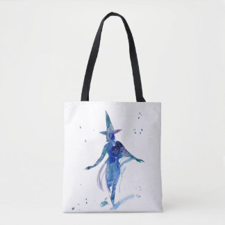 Sac fourre-tout de Sorcière Aquarelle Bleue