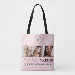 Sac fourre-tout de studio de maquillage avec logo 