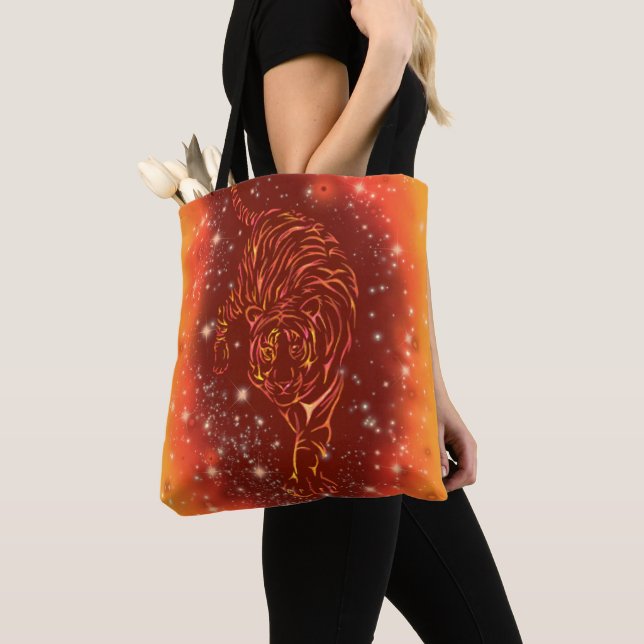 Sac fourre-tout De Tigre En Course À Galaxy Starry (De près)