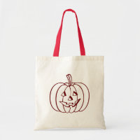 Sac fourre-tout de toile Citrouille Halloween à ba