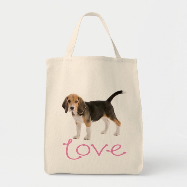 Sac fourre - tout de toile de chien Beagle d'amour (Devant)
