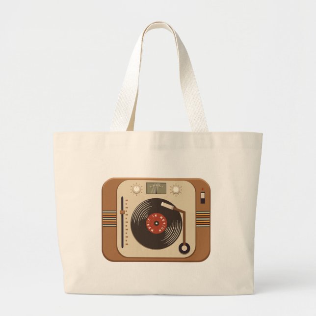 Sac fourre-tout de Tourne-disque Retro Vinyl (Devant)