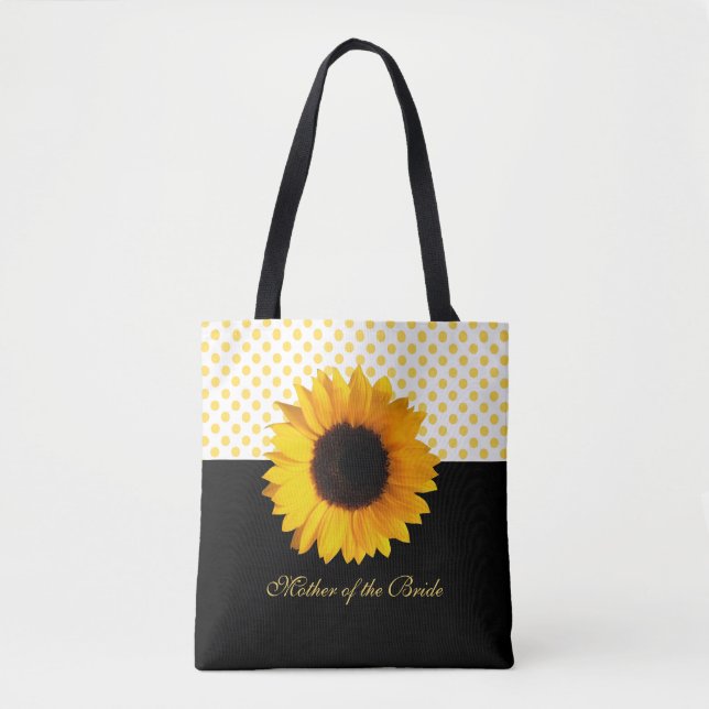 Sac fourre-tout de tournesol et de points jaunes (Devant)