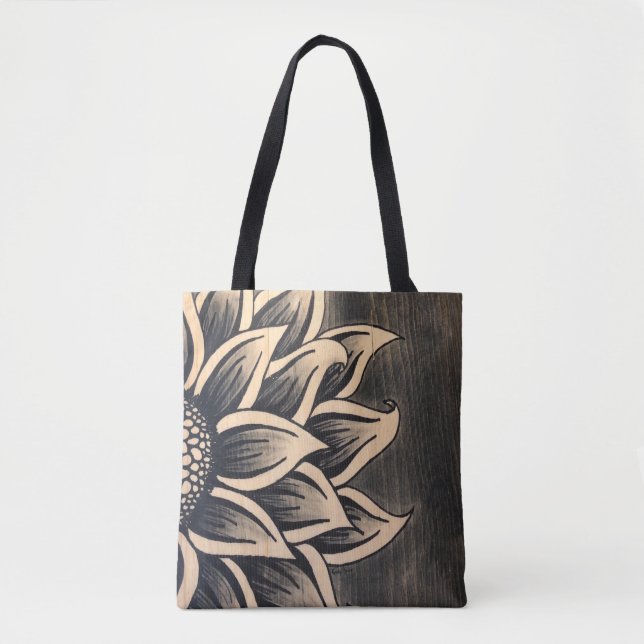 Sac fourre-tout de tournesol gris (Devant)