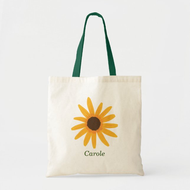 Sac fourre-tout de tournesol jaune personnalisé (Devant)