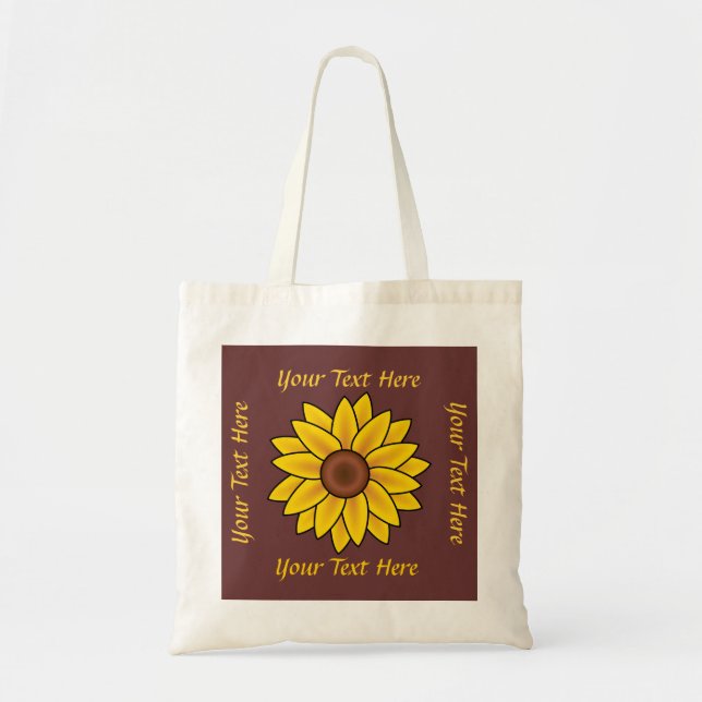 Sac fourre-tout de tournesol personnalisé (Devant)