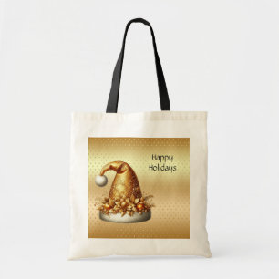 Sac fourre-tout de vacances Gold Santa Hat