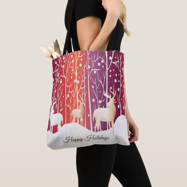 Sac fourre-tout de vacances Reindeer Snowy (De près)