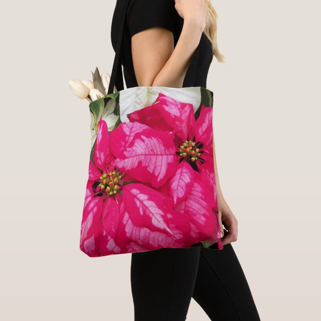 Sac fourre-tout de vacances Rose Varié Poinsettia (De près)