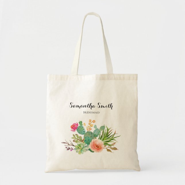 Sac fourre-tout de verdure fleurie Succulent (Devant)
