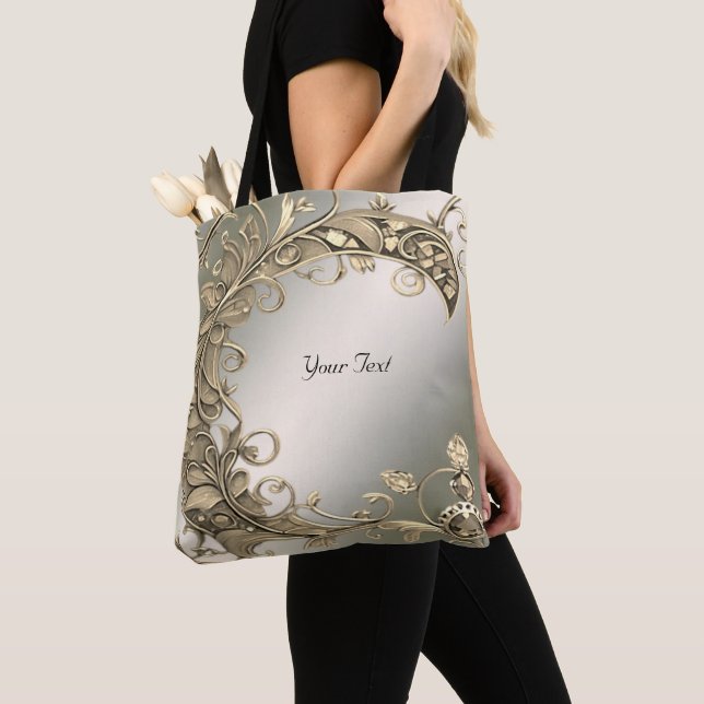 Sac fourre-tout décoratif or moderne élégant (De près)