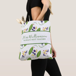 Sac fourre-tout d'enseignant Floral moderne lumine