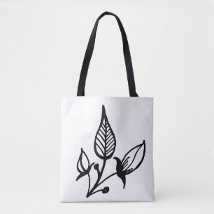 Sac fourre-tout d'épaule à fleurs blanches