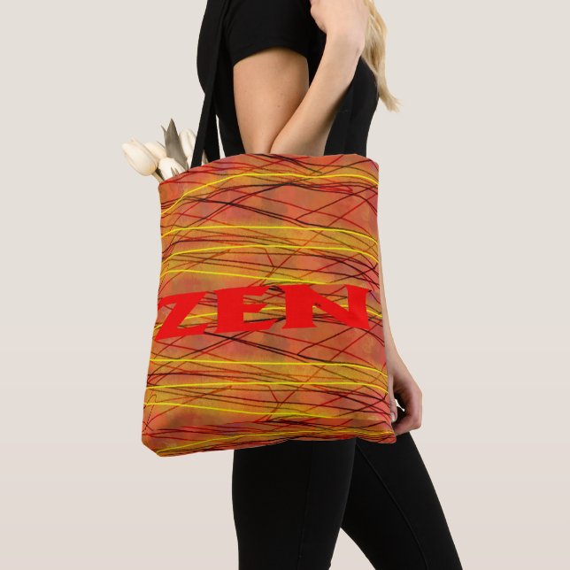 Sac fourre-tout d'épaule en fil rouge zen (De près)