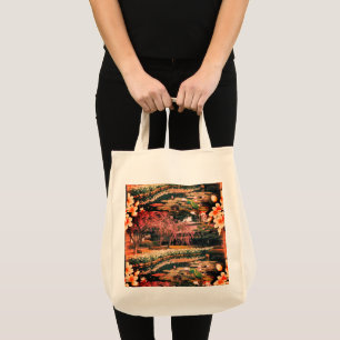 Sac fourre-tout d'épicerie florale tropicale