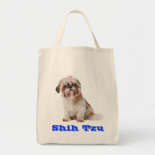 Sac fourre-tout d'épicerie Shih Tzu Puppy Dog