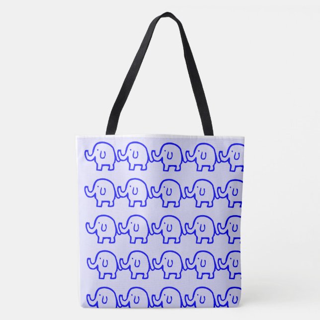 Sac fourre-tout des éléphants violets (Devant)