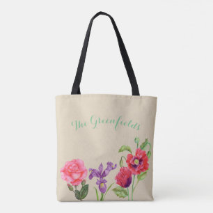 Sac fourre-tout des fleurs d'été personnalisées