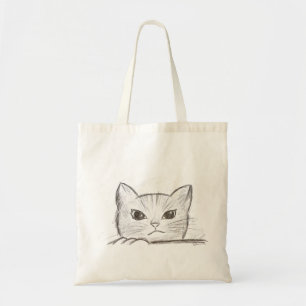 Sac fourre-tout dessin au crayon de chat