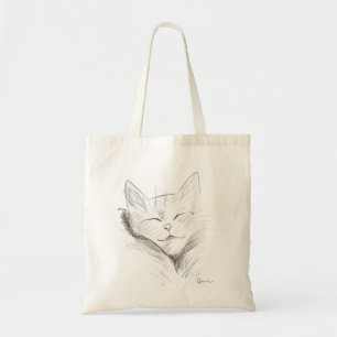 Sac fourre-tout dessin au crayon de chat