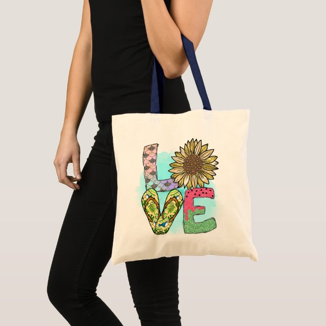 Sac fourre-tout d'été chic et moderne Love Flip fl (Devant (produit))