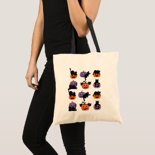 Sac fourre-tout d'Halloween - Chats noirs et sac P