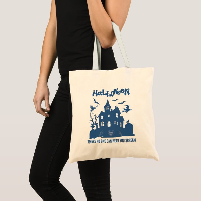 Sac fourre-tout d'Halloween - Maison hantée (Devant (produit))