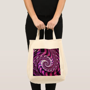 Sac fourre-tout d'illusion spirale rose et noire