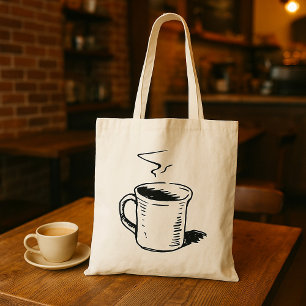 Sac fourre-tout d'illustration de la coupe de café