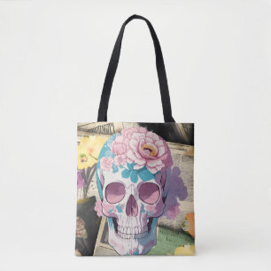Sac fourre-tout d'impression crâne unique, magnifi
