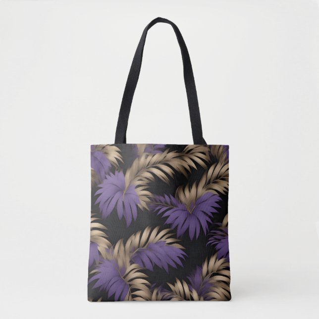 Sac fourre-tout d'impression de feuilles florales  (Devant)
