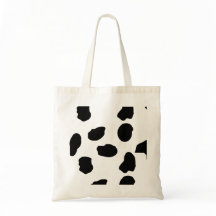 Sac fourre-tout d'impression de vache noire et bla