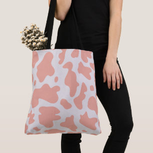 Sac fourre-tout d'impression de vache rose