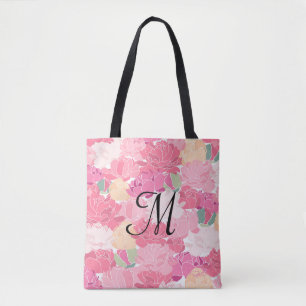 Sac fourre-tout d'impression florale Monogramme