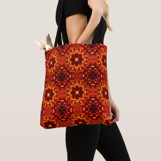 Sac fourre-tout d'impression Kaleidoscope orange r (De près)