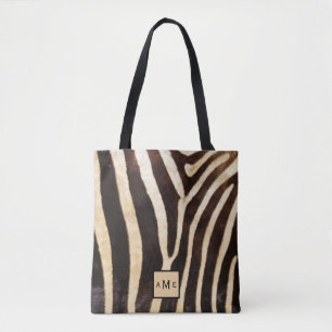 Sac fourre-tout d'impression Monogramme Zèbre de f