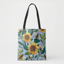 Sac fourre-tout d'impression tournesol