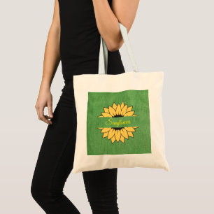 Sac fourre-tout d'impression Tournesol vert custom