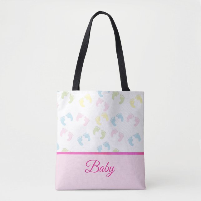 Sac fourre-tout d'impressions de pieds pour bébé (Devant)