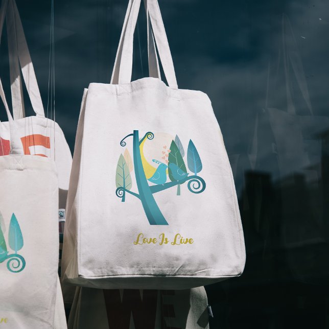 Sac fourre-tout d'oiseaux bleus (Cartoon blue birds Tote Bag
)
