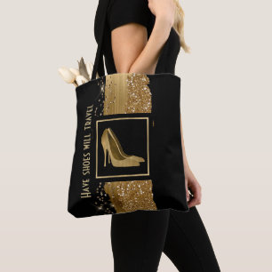 Sac fourre-tout d'or à talons stylets de mode