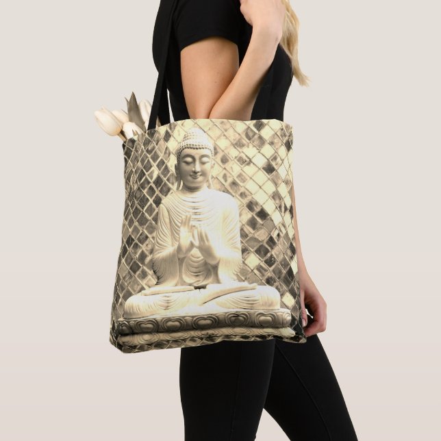 Sac fourre-tout d'or Bouddha éclairé (De près)