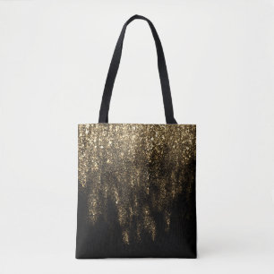 Sac fourre-tout doré noir brillant