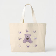 Sac fourre-tout d'ours mou pourpre en peluche