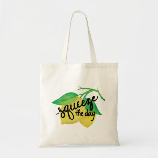Sac fourre-tout drôle à citron d'aquarelle