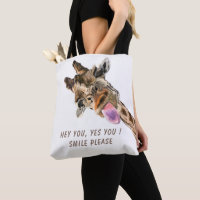 Sac fourre-tout drôle de girafe - Texte personnali